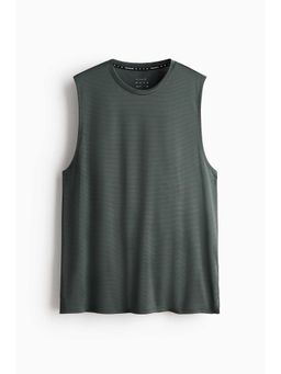 H&M - Men Green Regular Fit Sports Vest Top With Drymove