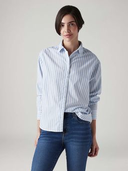 Levi's - Blue Women's Striped Relaxed Fit Shirt