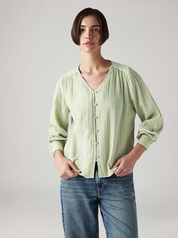 Levi's - Green Women's Solid Regular Fit Shirt