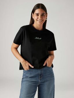 Levi's - Women'S Solid Black Relaxed Fit T-Shirts