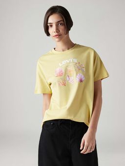 Levi's - Yellow Women's Graphic Print Relaxed Fit T-Shirt