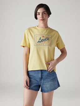 Levi's - Yellow Women's Embroidered Relaxed Fit T-Shirt