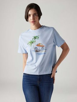 Levi's - Blue Women's Graphic Print Relaxed Fit T-Shirt