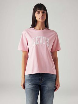 Levi's - Pink Women's Logo Graphic Printed Relaxed Fit T-Shirt