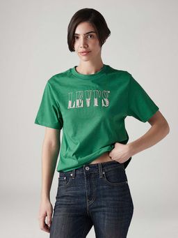 Levi's - Green Women's Logo Printed Relaxed Fit T-Shirt