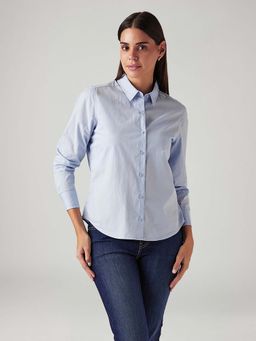 Levi's - Women'S Solid Light-Blue Spread Collar Shirts