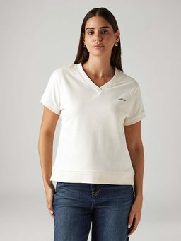 Levi's - Women'S Solid White Relaxed Fit T-Shirts
