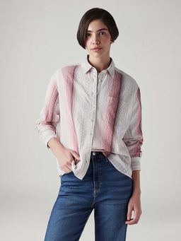 Levi's - White Women's Striped Relaxed Fit Shirt