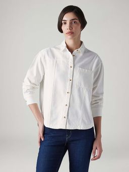 Levi's - White Women's Solid Regular Fit Shirt