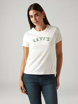 Levi's - Women'S Brand Logo White Crew Neck T-Shirts