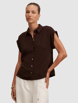 Forever New - Brown Zadie Short Sleeve Shirt