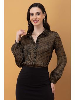 PURYS - Olive Printed Casual Shirt