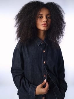 ONLY - Women'S Solid Regular Fit Blue Shirt