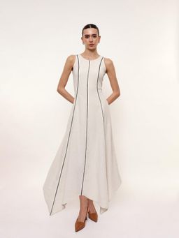 Dennis Lingo - Woman Sleeveless Contrast Striped Dress