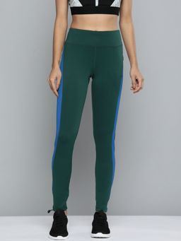 Alcis - Women Green & Blue Solid Tights