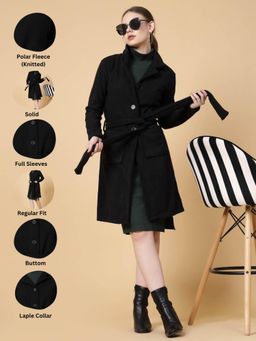 RIGO - Women Black Polar Fleece Classic Overcoat (Set of 2)