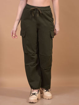 CRIMSOUNE CLUB - Women's Olive Cargo Joggers