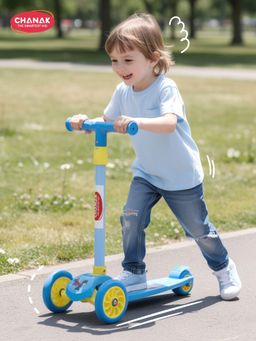 Chanak - Kick Scooter With Height Adjustable, 3 Led Light Wheels With Break