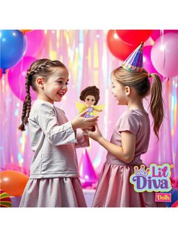 Li'l Diva - Pixie Fairy Aurora 6 Inch Doll For Girls With Hairbrush
