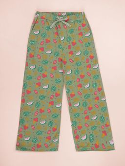 KiddoPanti - Green Printed Pyjama