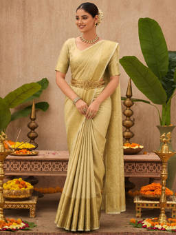 SATRANI - Women's Off-White Silk Woven Saree