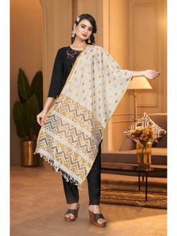 Stylum - Women's White Self Design Nylon Dupatta