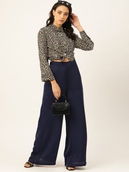 Twenty Dresses by Nykaa Fashion - Navy Blue With Fun And Flare Pants
