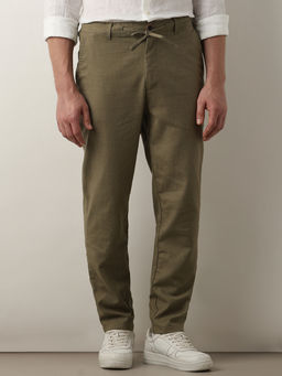Selected - Dark Green Mid Rise Casual Pant