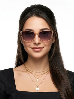 HASHTAG EYEWEAR - Women Karion Uv Protection Full Rim Brown Lens Sunglasses