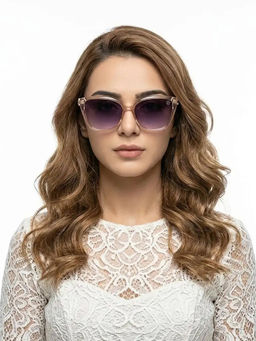 HASHTAG EYEWEAR - Women Cleanse Uv Protection Full Rim Purple Lens Sunglasses