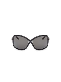 Tom Ford - Grey Lens Acetate Half Rim Women Sunglasses (68)
