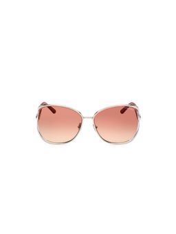 Tom Ford - Brown Lens Metal Half Rim Women Sunglasses (62)