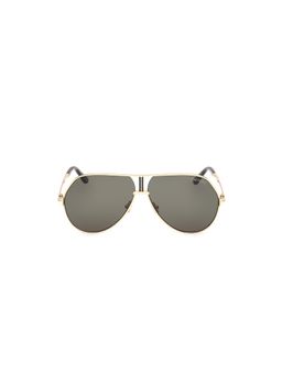 Tom Ford - Green Lens Metal Half Rim Men Sunglasses (63)