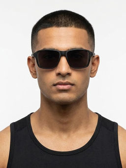 HASHTAG EYEWEAR - Unisex Rift Polarised Full Rim Black Lens Sunglasses