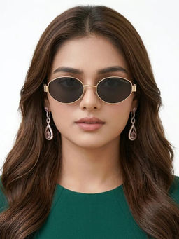 HASHTAG EYEWEAR - Women Urbanite Uv Protection Full Rim Black Lens Sunglasses