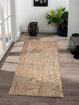 OBSESSIONS - Anti-Static Solid Acrylic Floor Runner, Brown and Yellow