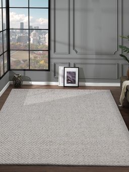 OBSESSIONS - Solid Wool and Polyester Carpet, Light Grey (4x6 feet)