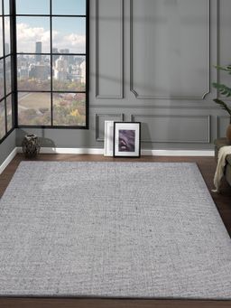 OBSESSIONS - Solid Wool and Polyester Carpet, Grey (4x6 feet)