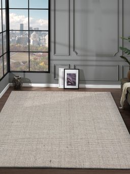 OBSESSIONS - Solid Wool and Polyester Carpet, Beige (4x6 feet)
