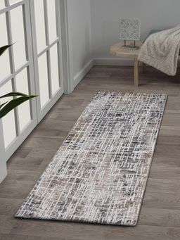 OBSESSIONS - Anti-Static Polypropylene and Polyester Floor Runner, Beige and Charcoal