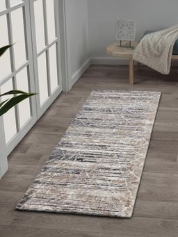 OBSESSIONS - Anti-Static Polypropylene and Polyester Floor Runner, Beige and Grey