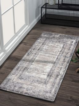 OBSESSIONS - Anti-Static Polypropylene and Polyester Floor Runner, Grey and Light Beige