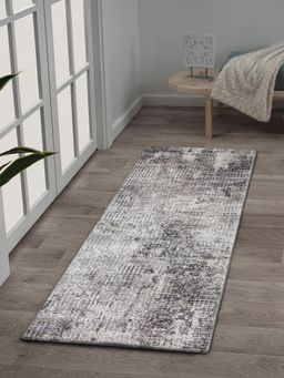 OBSESSIONS - Anti-Static Polypropylene and Polyester Floor Runner, Charcoal and Cream
