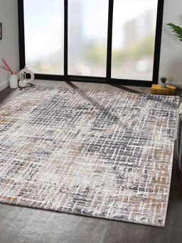 OBSESSIONS - Abstract Polypropylene and Polyester Carpet, Beige and Charcoal