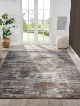 OBSESSIONS - Abstract Polypropylene and Polyester Carpet, Brown and Dark Grey