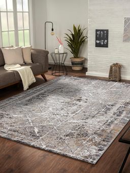 OBSESSIONS - Abstract Polypropylene and Polyester Carpet, Cream and Brown