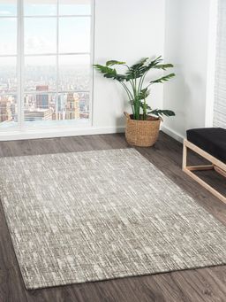 OBSESSIONS - Abstract Polyester Carpet, White and Grey