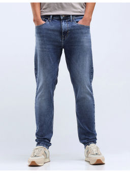 Flying Machine - Blue Slash Slim Tapered Stone Wash Jeans