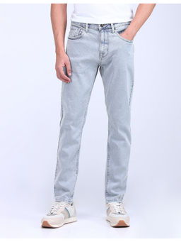 Flying Machine - Blue Slash Slim Tapered Bleached Jeans