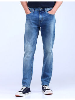Flying Machine - Blue Slash Slim Tapered Stone Wash Jeans